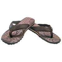 Mens Tribal Flip Flops - Brown