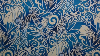 Electric Blue Tribal Print Fabric