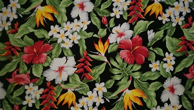 Floral Hawaiian Garden Cotton Fabric
