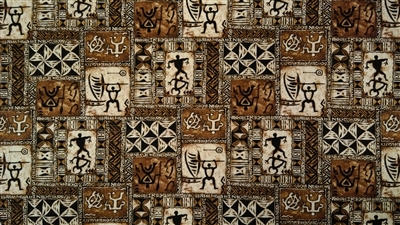 Brown Tapa Cotton Hawaiian Fabric
