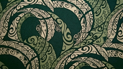 Green Cotton Tribal Print Fabric