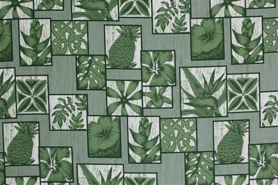 Green Sage Cotton Hawaiian Fabric