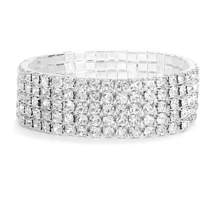 5-Row Stretch Rhinestone Bracelet<br>1009B