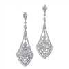 Dramatic Vintage Bridal Earrings in Cubic Zirconia<br>1072E-S