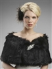 Mariell Wholesale Faux Fur Shawl with Jet Black Fox