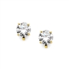 Gold Clip-On Earrings with 2 Carat 8mm CZ Solitaire<br>2002EC-G