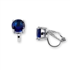 Clip-On Earrings with 2 Carat 8mm CZ Solitaire<br>2002EC-SA