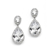 Beautiful CZ Pear-shaped Drop Bridal Earrings with Clip Back<br>2074EC-S