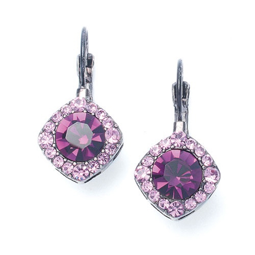 Tailored Amethyst Crystal Drop Earrings<br>209E-DA