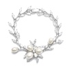 Freshwater Pearl Wedding Bracelet with CZ Leaves <br>3041B