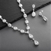 Mariell Wholesale Bridal Necklace Set with Bold CZ Pears and Ovals
