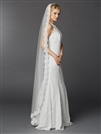 Floor or Chapel Length Wedding Mantilla Veil with Lace<br>3325V-W