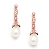 Mariell Wholesale Freshwater Pearl Rose Gold Vintage Dangle Earrings