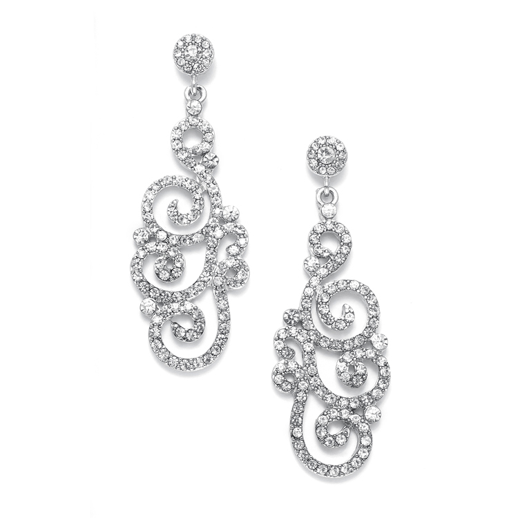 Mariell Wholesale Vintage Jewel Encrusted Wedding or Prom Earring