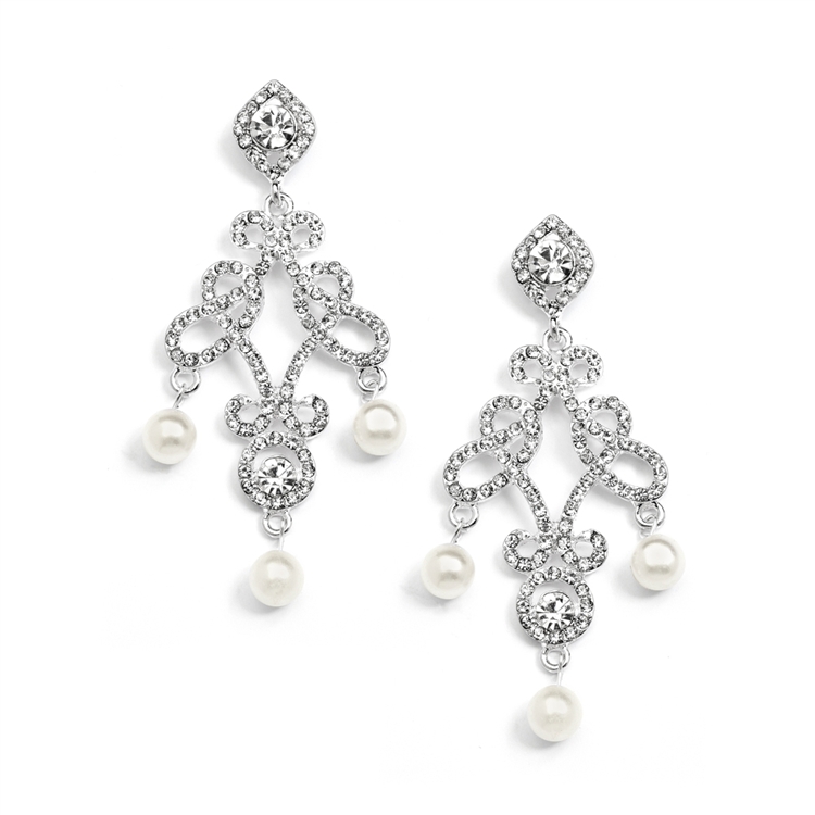 Vintage Wedding Chandelier Earrings<br>3486E