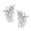 Clip-On Cubic Zirconia Marquis Cluster Earrings<br>3598EC