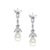 Freshwater Pearl & Cubic Zirconia Tulip Wedding Earrings<br>3638E