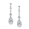 Mariell Wholesale Slender Teardrop Wedding or Prom CZ Dangle Earrings