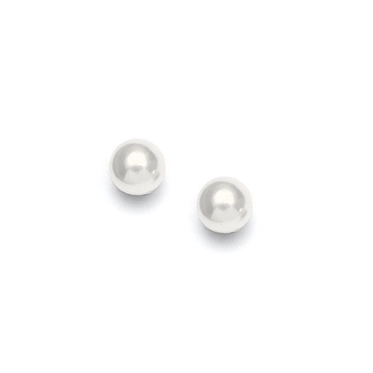 Dainty 6mm Pearl Stud Wedding Earrings<br>368E-6MM