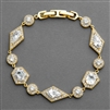 Gold Empress & Noble Cut Cubic Zirconia Bridal Bracelet<br>3696B-G