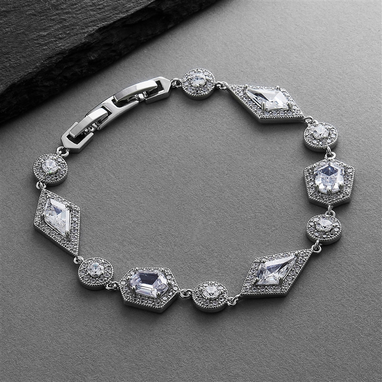 Mariell Wholesale Empress & Noble Cut Cubic Zirconia Bridal Bracelet