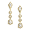 Empress & Noble Cut Cubic Zirconia Gold Bridal Earrings<br>3696E-G