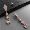 Empress & Noble Cut Cubic Zirconia Rose Gold Bridal Earrings<br>3696E-RG