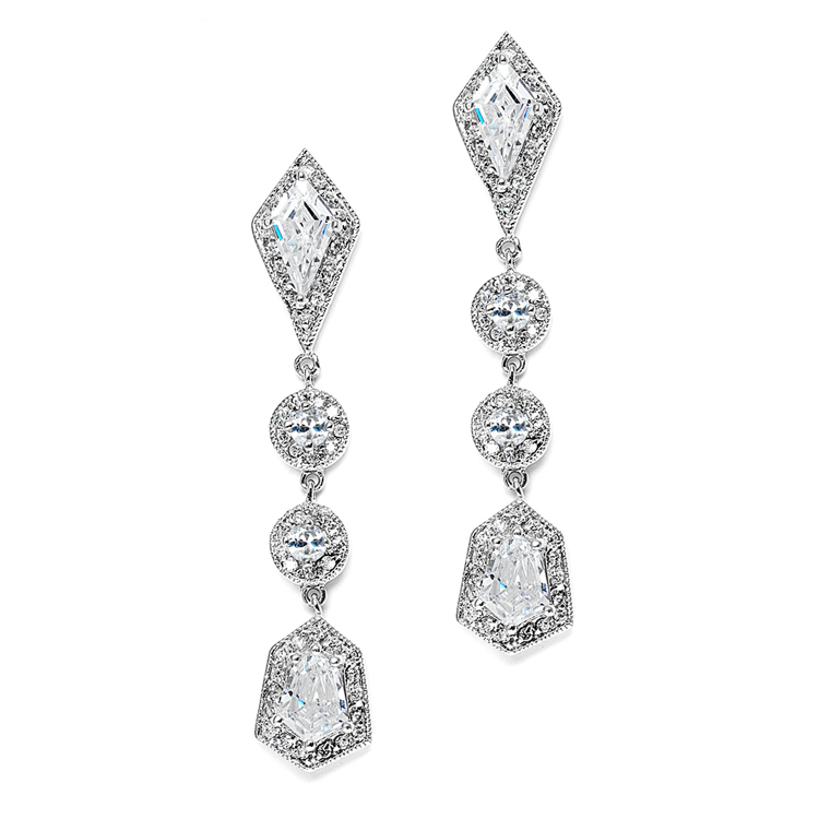 Mariell Wholesale Empress & Noble Cut Cubic Zirconia Bridal Earrings