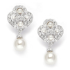 Mariell Wholesale Art Deco Cubic Zirconia &  Pearl Drop Wedding Earrings