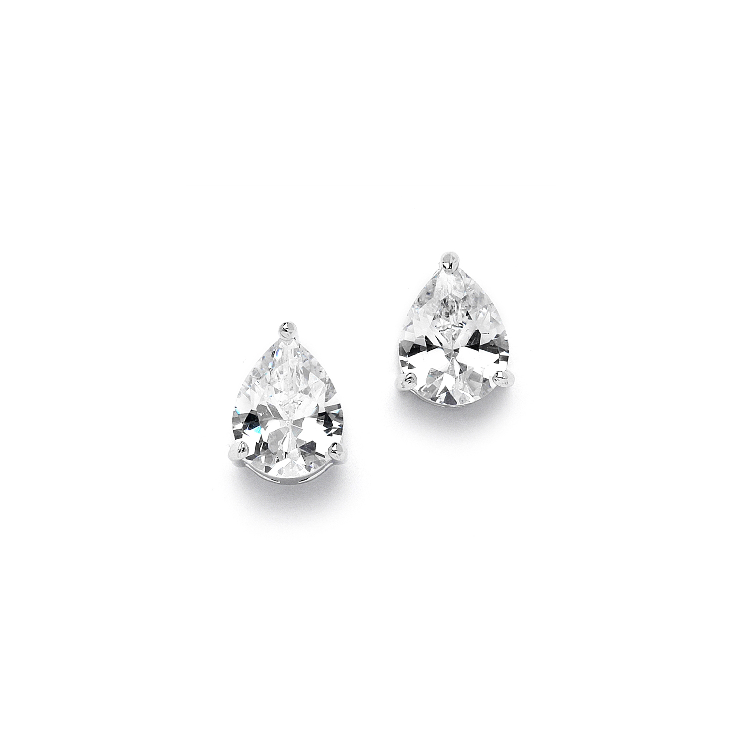 Mariell Wholesale 2.00 Ct. Cubic Zirconia Pear Shape Stud Earrings for Weddings or Bridesmaids