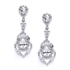 Cubic Zirconia Dangle Statement Earrings for Weddings or Prom<br>4018E