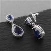 Top-Selling Something Blue Sapphire CZ  Teardrop Bridal or Bridesmaid Earrings<br>4036E-SA