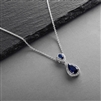 Top-Selling Sapphire CZ Bridal Something Blue Pendant Necklace<br>4036N-SA