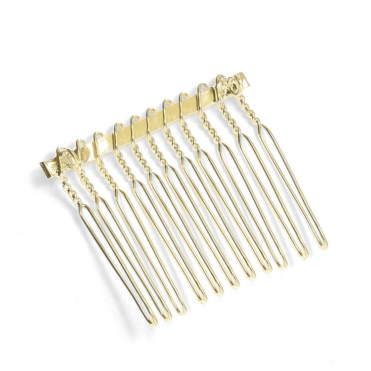Gold Comb Adapter with Loops for Brooches or Veils - 1 1/2" Wide<br>4063HP-G