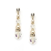 Pearl & Crystal Gold Dangle Earrings for Weddings, Bridesmaids or Prom<br>4082E-I-AB-G