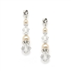 Pearl & Crystal Dangle Earrings for Weddings, Bridesmaids or Prom<br>4082E-I-CR-S