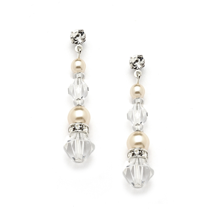 Mariell Wholesale Pearl & Crystal Dangle Earrings for Weddings, Bridesmaids or Prom