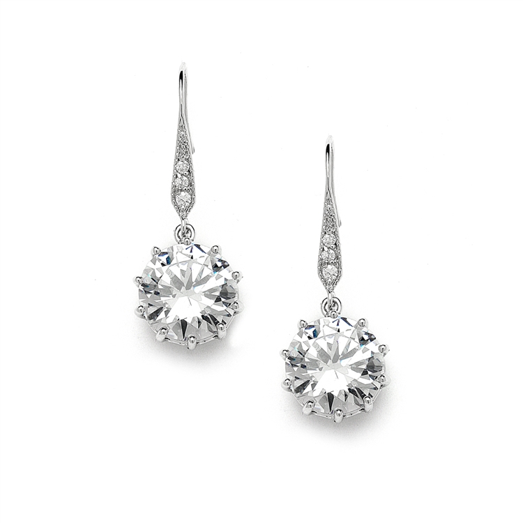 Bridal, Prom or Bridesmaids Bling CZ Drop Earrings<br>4083E