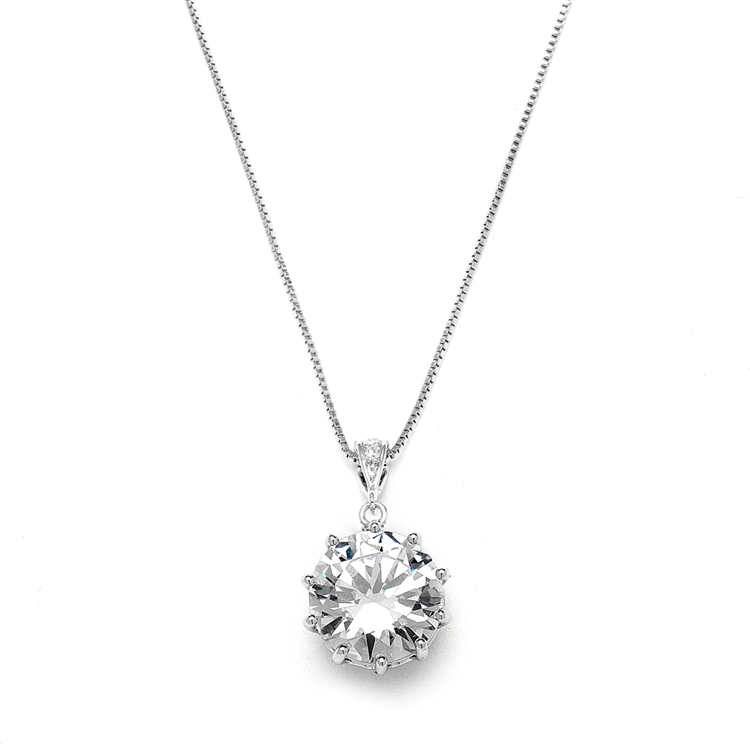 Mariell Wholesale Bridal, Prom or Bridesmaids Bling CZ Necklace Pendant