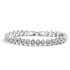 Elegant Silver Rhodium Cubic Zirconia Wedding or Prom Tennis Bracelet<br>4109B-S-7