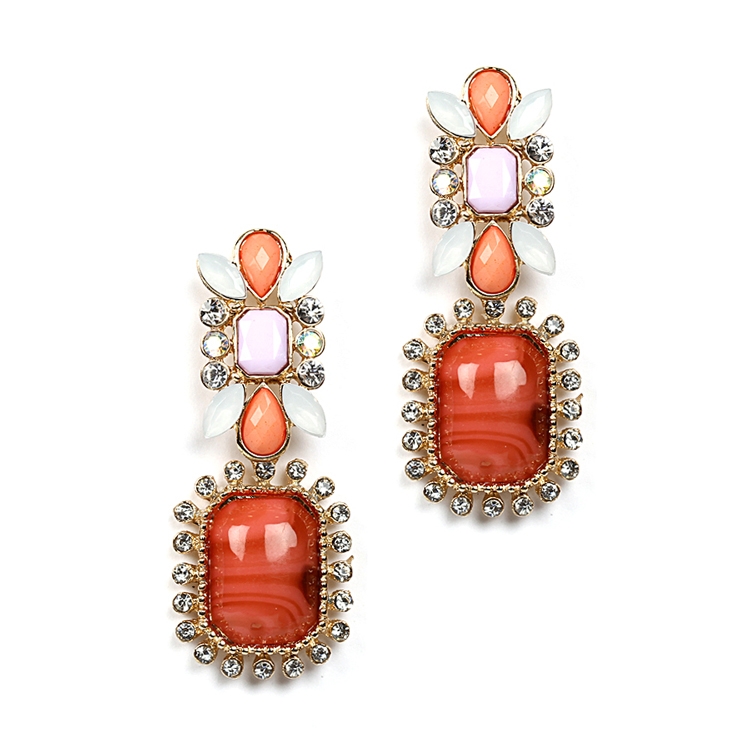 Chic Crystal, Coral & Opaque Pastel Earring<br>4121E-CORMU