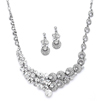 Unique Split Design Bold Crystal Bridal Statement Necklace Set<br>4185S