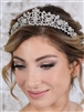 Popular Vintage Filigree Bridal, Wedding or Prom Silver Tiara with Clear Crystals<br>4187T-S