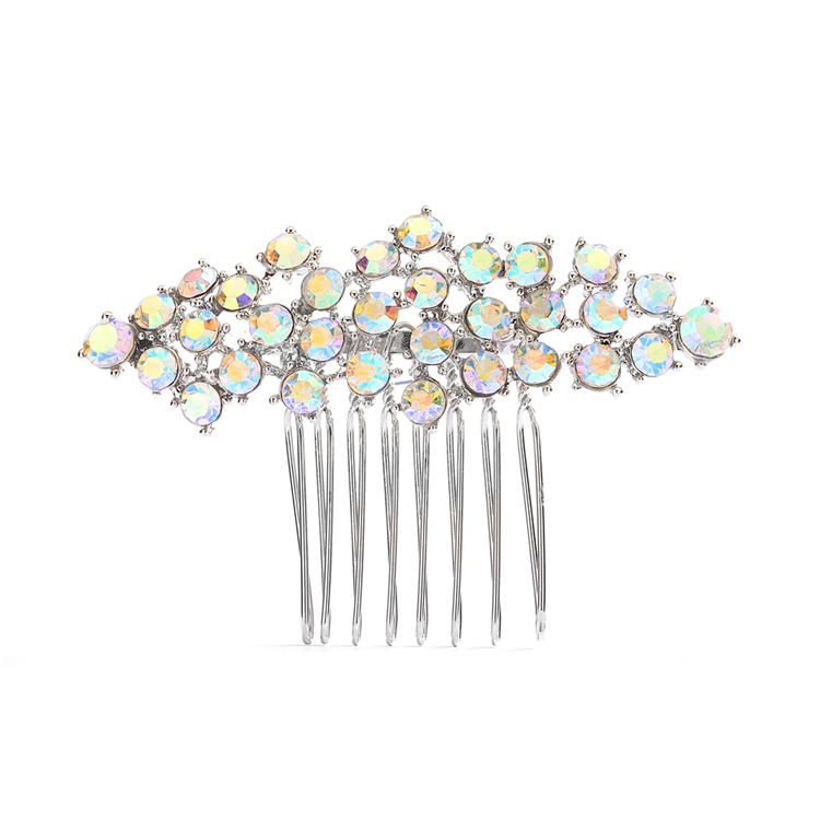 Mariell Wholesale Best Selling Crystal Clusters Silver & AB Wedding or Prom Comb