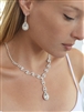 Dramatic Rhinestone Prom or Wedding Necklace Set with Pear Drops<br>4231S
