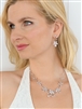 Elegant Vine CZ Necklace and Earrings Set for Weddings or Evening Wear<br>4233S-S