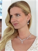 Luxurious CZ Vine Wedding Necklace and Earrings Set<br>4368S-S