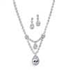 Mariell Wholesale Luxury Bridal Statement Necklace Set with Draped CZ