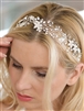 Best-Selling Bridal Vine Headband with Hand Painted  Silver Leaves<br>4384HB-I-S