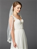 Delicate 36" Fingertip Length Lace Edge Wedding Veil with Beaded Accents<br>4415V-I
